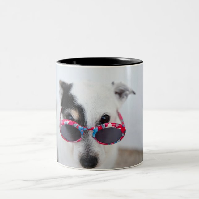 Caneca De Café Em Dois Tons Crie Moderno Sua Própria Foto Personalizada (Centro)