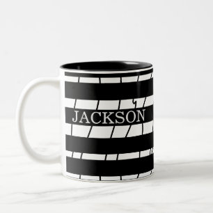 Caneca De Café Em Dois Tons Crie Moderno Sua Própria Tipografia Black Strips