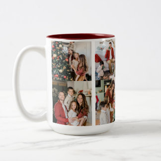 Caneca De Café Em Dois Tons Crie Seu Próprio Personalizado de 8 Fotos Família