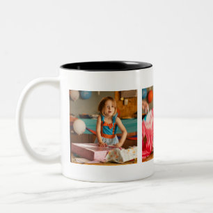 Caneca De Café Em Dois Tons Crie Sua Própria Colagem de Fotos do Instagram