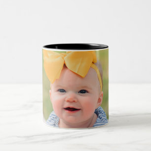 Caneca De Café Em Dois Tons Crie Sua Própria Foto de Crianças Bebês Sem Moldur
