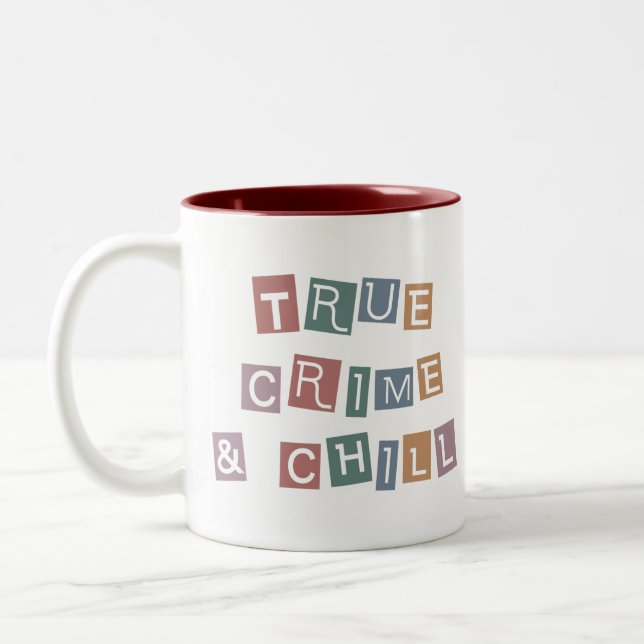 Caneca De Café Em Dois Tons Crime verdadeiro e frio | Assassinato do Crime Sho (Esquerda)