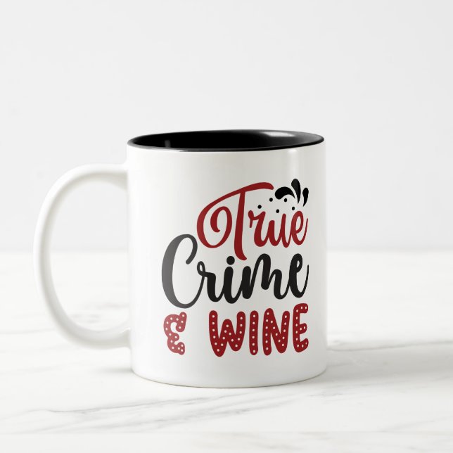 Caneca De Café Em Dois Tons Crime verdadeiro e vinho (Esquerda)