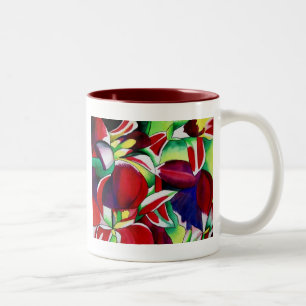 Caneca De Café Em Dois Tons Crimson tropical Singapura Orquídeas