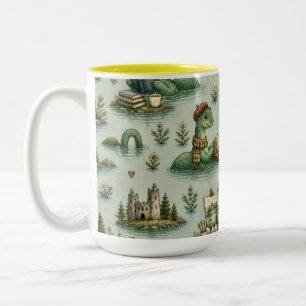 Caneca De Café Em Dois Tons Críptidos Aconchegantes Nessie Monstro do Lago Nes