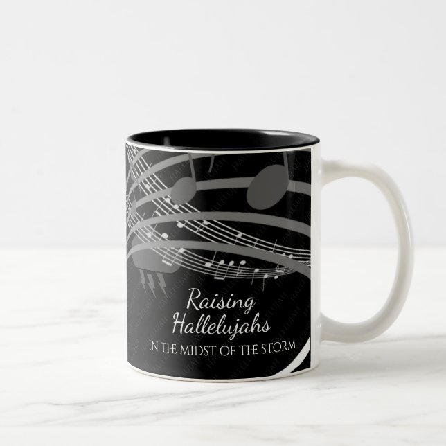 Caneca De Café Em Dois Tons Cristão Black RaISING Personalizado HALLELUJAHS (Direita)
