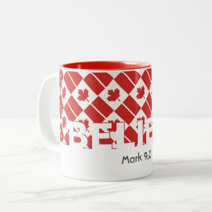 Caneca De Café Em Dois Tons Cristianismo ACREDITE Marcos 9:23 BANDEIRA DO CANA