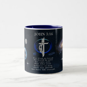 Caneca De Café Em Dois Tons Cristianismo João 3:16 