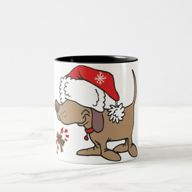 CANECA DE CAFÉ EM DOIS TONS * CRISTMAS PUPPY** HOLIDAY MUG (Centro)