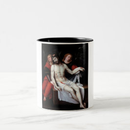 Caneca De Café Em Dois Tons Cristo do morto suportado por dois anjos (Ribalta)