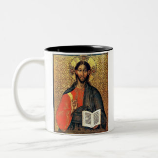 Caneca De Café Em Dois Tons Cristo Pantocrator Ícone Ortodoxo Século XVI 