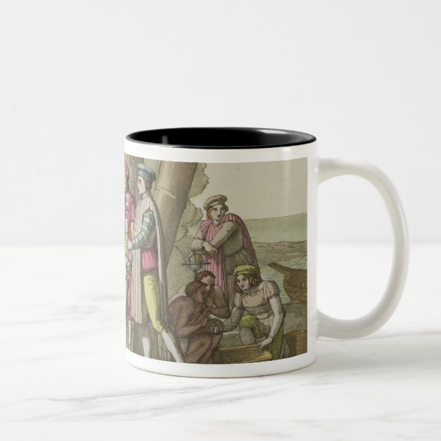 Caneca De Café Em Dois Tons Cristóvão Colombo (1451-1506) com Ameri nativo (Direita)