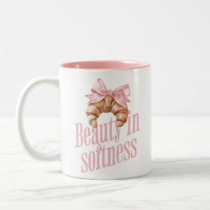 Caneca De Café Em Dois Tons Croissant com Laço de Beleza na Maciez