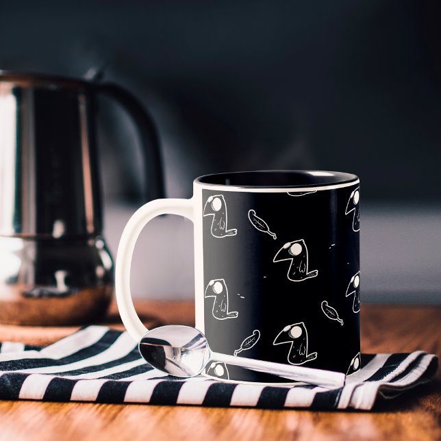 Caneca De Café Em Dois Tons Crow Edgar Allan Poe Mug (Criador carregado)