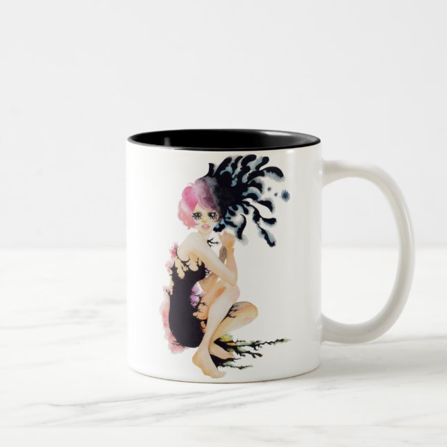 Caneca De Café Em Dois Tons Crow girl-Mug (Direita)