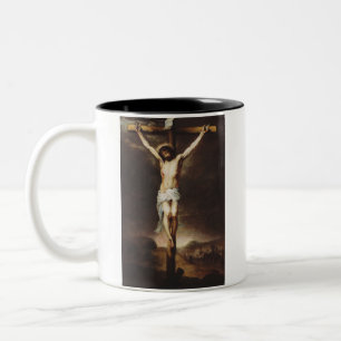 Caneca De Café Em Dois Tons Crucificação por Bartolome Esteban Murillo