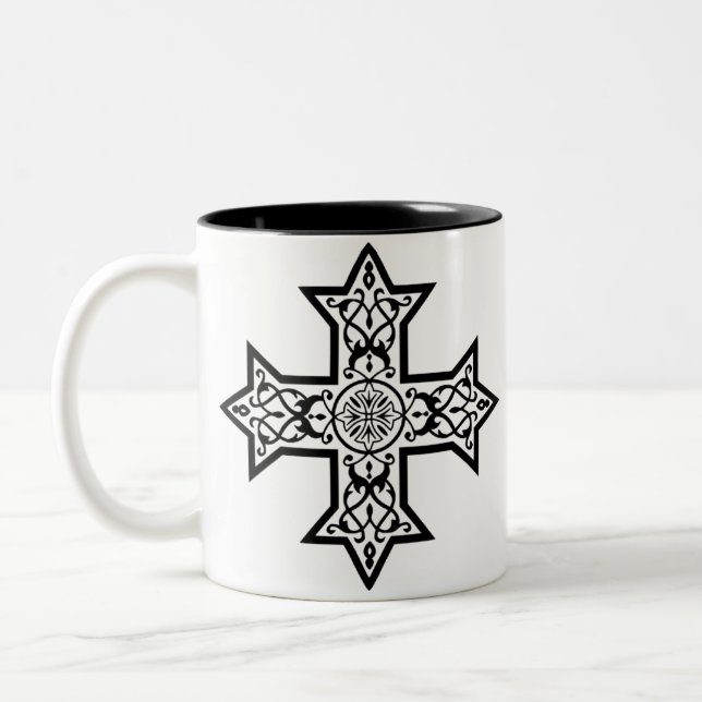 Caneca De Café Em Dois Tons Cruz Copta (Esquerda)