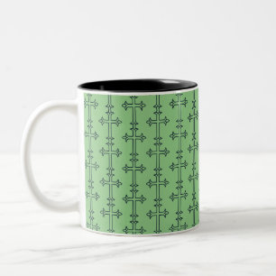 Caneca De Café Em Dois Tons Cruz cristã típica