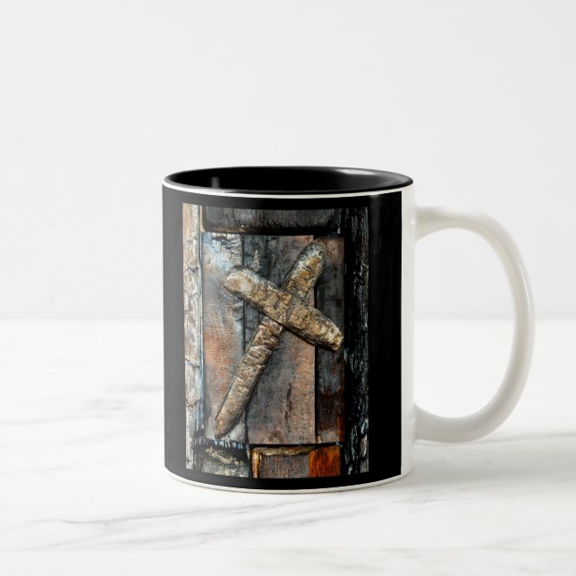 Caneca De Café Em Dois Tons Cruz da força (Direita)