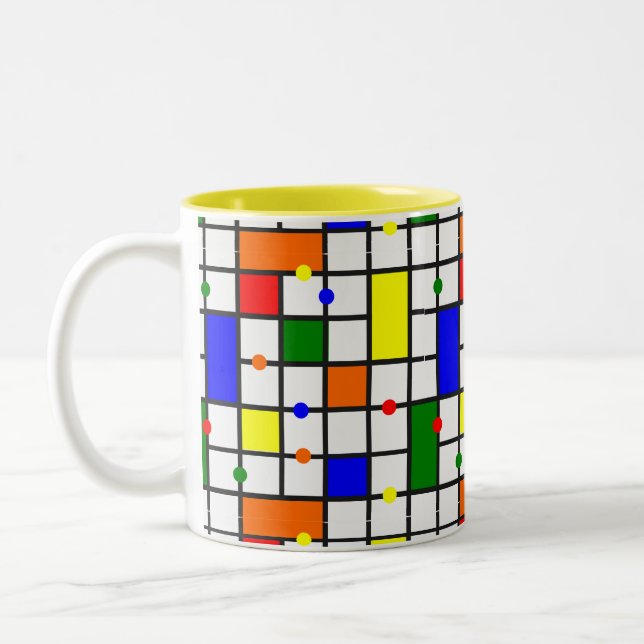 Caneca De Café Em Dois Tons Cruzadinha Colorida  (Esquerda)