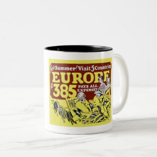 CANECA DE CAFÉ EM DOIS TONS CRUZAMENTO DA 1920 VINTAGE PARA A EUROPA E