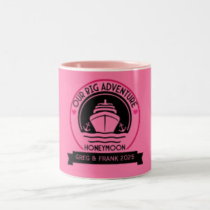 Caneca De Café Em Dois Tons Cruzeiro da Lua de Honeymoon