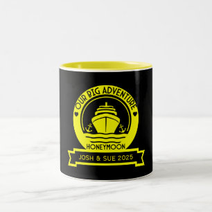 Caneca De Café Em Dois Tons Cruzeiro da Lua de Honeymoon