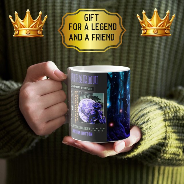 Caneca De Café Em Dois Tons Cryptid Rougarou Louisiana (Criador carregado)