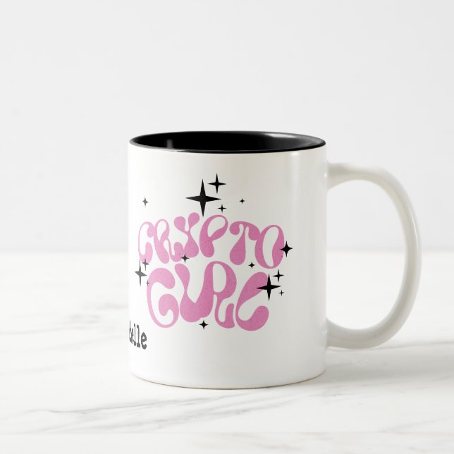 Caneca De Café Em Dois Tons Crypto Girl (Direita)