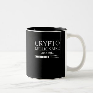 Caneca De Café Em Dois Tons Crypto Millionaire Carregando moeda estrangeira en