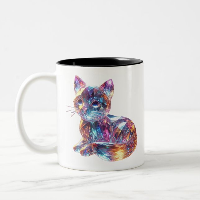 Caneca De Café Em Dois Tons Crystal Cat (Esquerda)