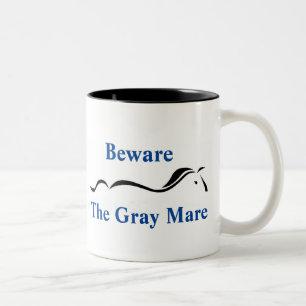 Caneca De Café Em Dois Tons 'Cuidado com a Cinza Mare' Mug de Anna Blake