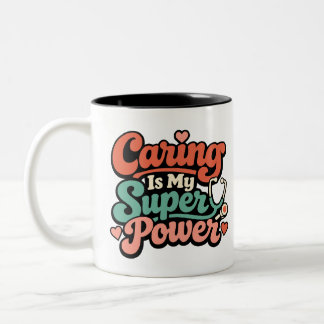 Caneca De Café Em Dois Tons Cuidar É Meu Superpoder Enfermeira