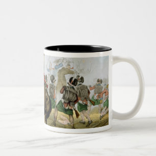 Caneca De Café Em Dois Tons Cuirassiers franceses na batalha de Waterloo,