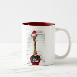 Caneca De Café Em Dois Tons Culpada Mugshot Giraffe Feliz Natal