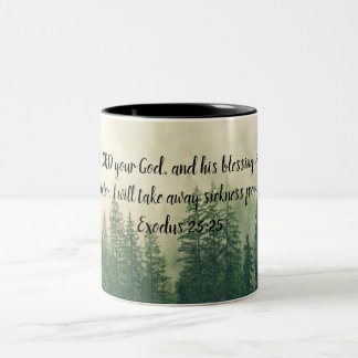 Caneca De Café Em Dois Tons Culto O SENHOR Seu Deus - Êxodo 23:25