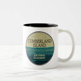 Caneca De Café Em Dois Tons Cumberland Island National Seashore Ocean Birds