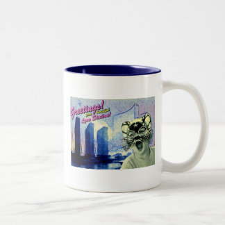 Caneca De Café Em Dois Tons Cumprimentos