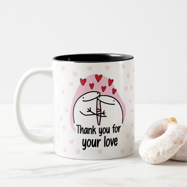 Caneca De Café Em Dois Tons Cup of coffee, Florck Valentine's Day  (Com Donut)