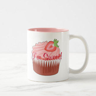 Caneca De Café Em Dois Tons Cupcake de morango