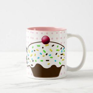 Caneca De Café Em Dois Tons Cupcakes bonitos