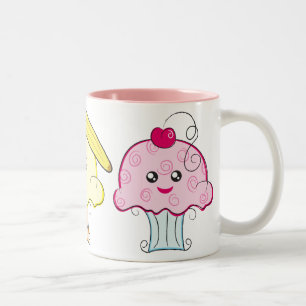 Caneca De Café Em Dois Tons Cupcakes de Kawaii