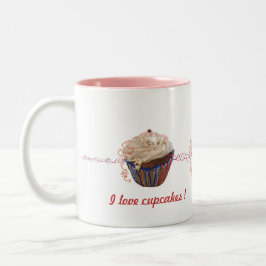 Caneca De Café Em Dois Tons Cupcakes Mug - personalizar