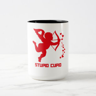 Caneca De Café Em Dois Tons Cupido Estúpido