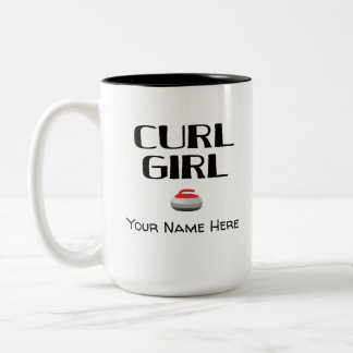 Caneca De Café Em Dois Tons Curl Girl Curling Mug