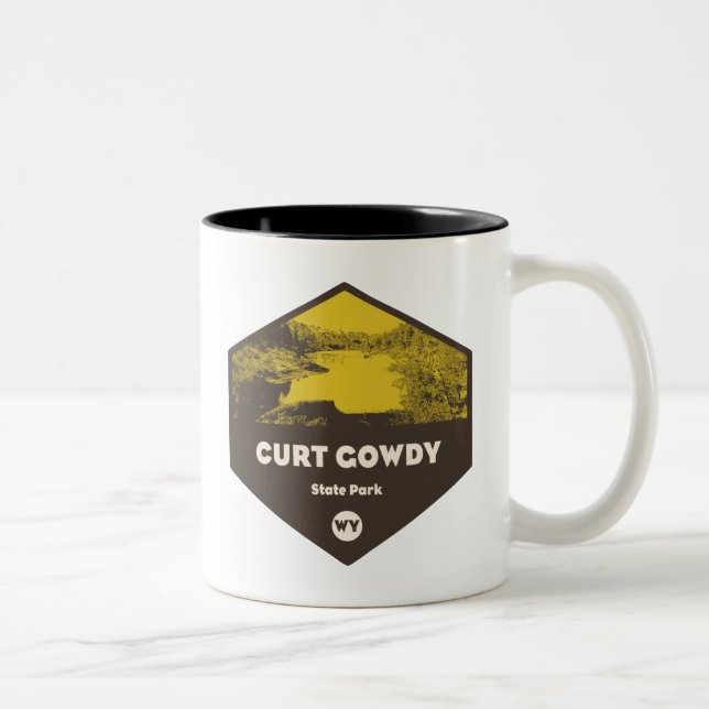 Caneca De Café Em Dois Tons Curt Gowdy State Park Wyoming (Direita)