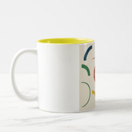Caneca De Café Em Dois Tons Curvas em Sequência