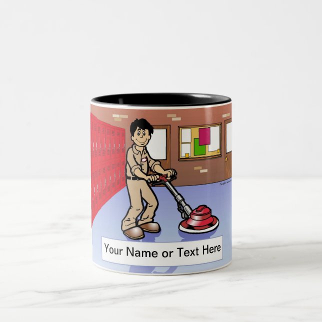 Caneca De Café Em Dois Tons Custodiano Personalizado - Cartoon Masculino (Centro)