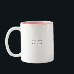 Caneca De Café Em Dois Tons Custom Bestie Sisters By Love<br><div class="desc">Hey there, coffee enthusiasts! Embrace the ups and downs of life with our Zazzle Two-Toned Mug featuring the typographic design "Sisters by Love"! This mug is for your trusty sidekick, reminding you that no matter what comes your way, a good friend can work wonders. With its trendy two-toned design and...</div>