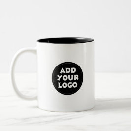 Caneca De Café Em Dois Tons Custom Business logo QR code website 